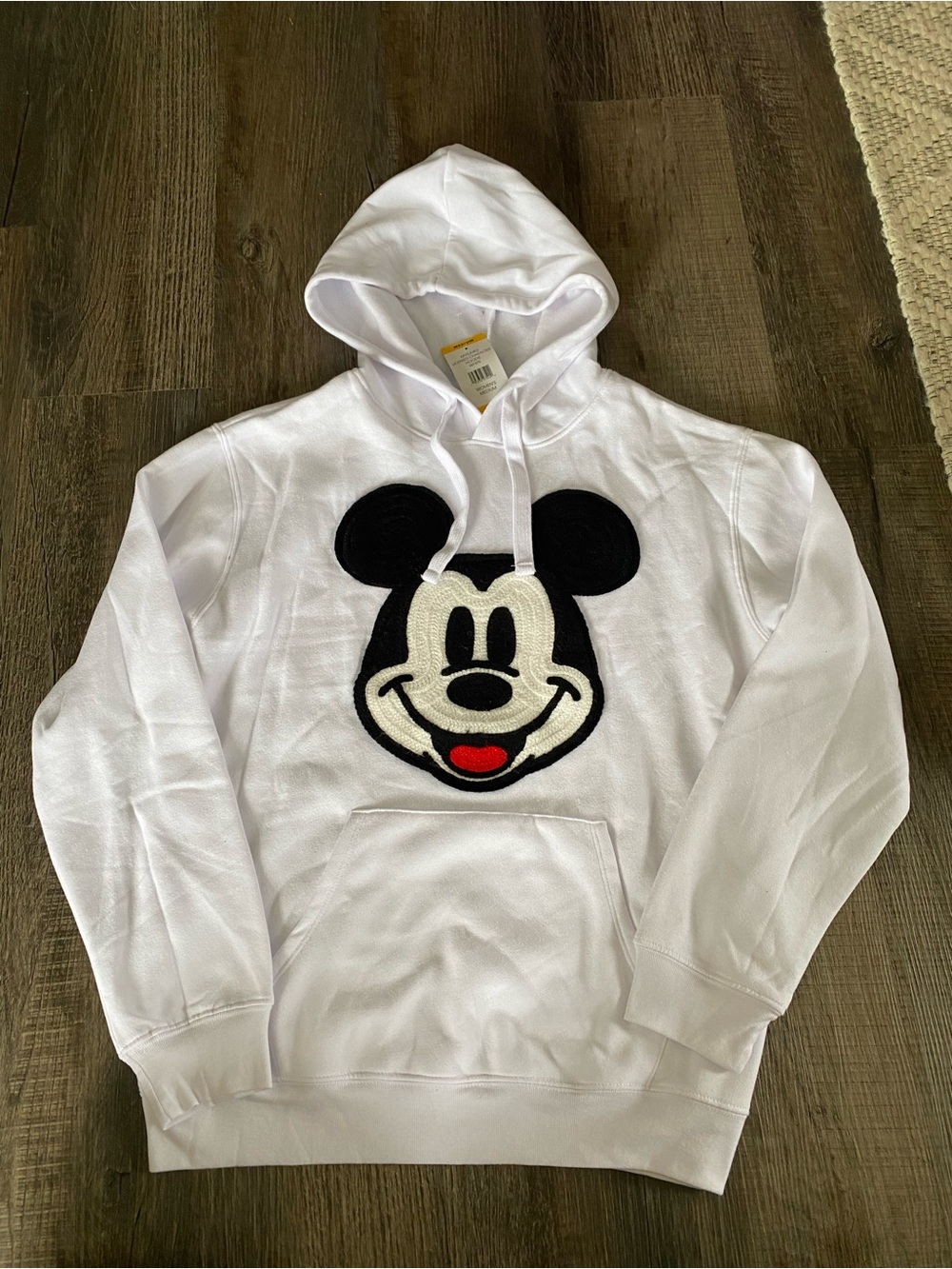 Disney White Hoodie with Classic Mickey Face Patch